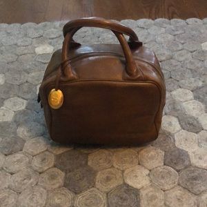 Vintage Christian Dior brown leather doctor bag